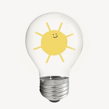 Sun doodle sticker, light bulb | Free PSD - rawpixel