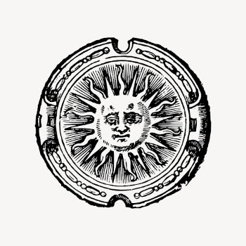 Sun face badge clipart, celestial | Free Vector - rawpixel