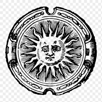 Sun face badge png sticker | Free PNG - rawpixel