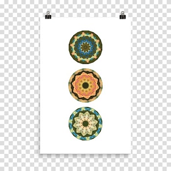 Sun & Green & Things Mandala Poster T-shirt Printing, watercolor mandala transparent background PNG clipart
