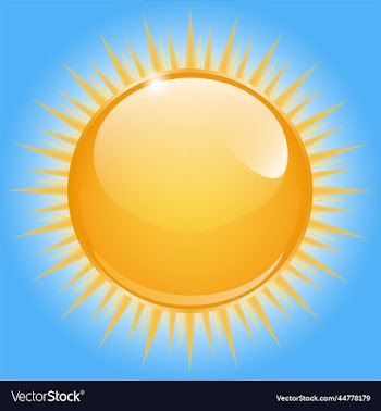sun icon on blue background