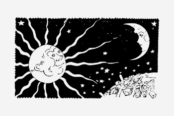 Sun, moon illustration, vintage celestial | Free Photo Illustration - rawpixel