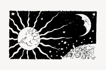 Sun, moon illustration, vintage celestial | Free Vector Illustration - rawpixel