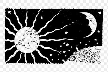 Sun, moon png clipart,  | Free PNG Illustration - rawpixel
