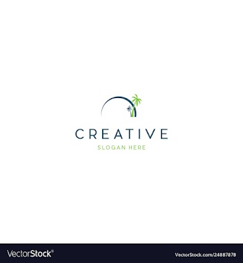 Sun ocean traveling creative logo design vector image