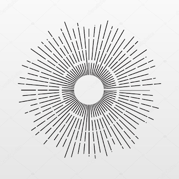 Sun rays in vintage style. Sun rays simple. Sun rays hand drawn ...