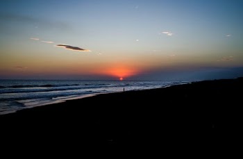 sun set over the horizon