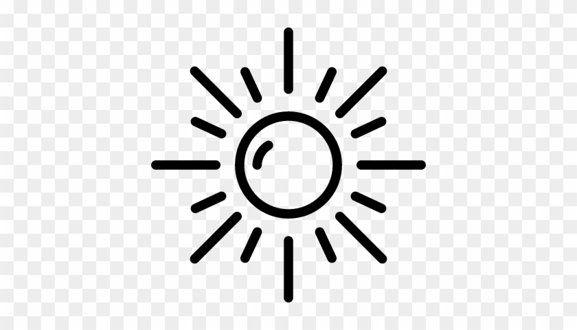 Sun Shining Vector - Black And White Sun