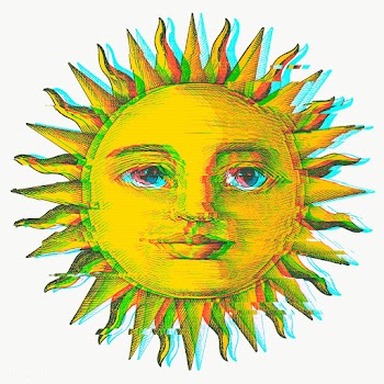 Sun with a face with a glitch effect sticker overlay  | Free  transparent png - 2355213