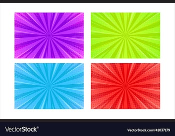 sunburst comic background with color halftone