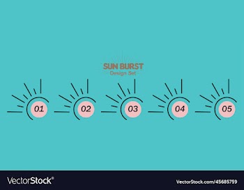 sunburst design set simple heading frame set