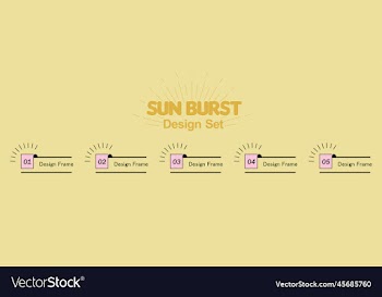 sunburst design set simple heading frame set
