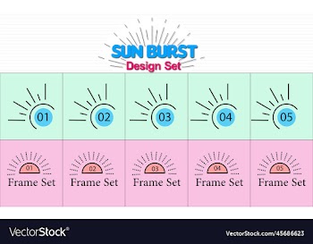 sunburst design set simple heading frame set