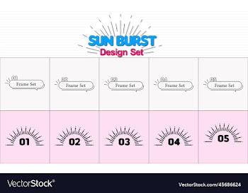 sunburst design set simple heading frame set