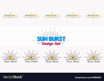 sunburst design set simple heading frame set