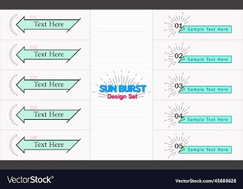 sunburst design set simple heading frame set