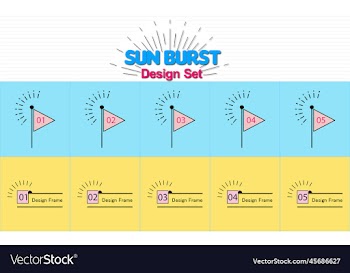 sunburst design set simple heading frame set