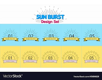 sunburst design set simple heading frame set