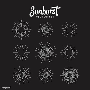 Sunburst vector set on black | Free stock vector - 534989