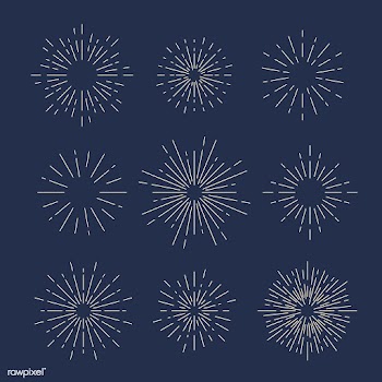 Sunburst vector set on blue | Free stock vector - 534988