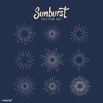 Sunburst vector set on blue | Free stock vector - 534998