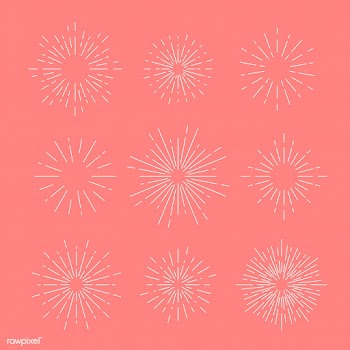 Sunburst vector set on pink | Free stock vector - 535007
