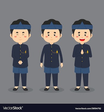 sundanese indonesia character with various