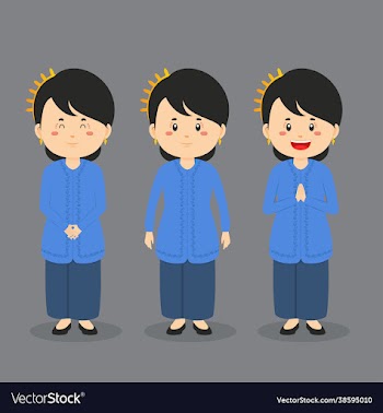 sundanese indonesia character with various