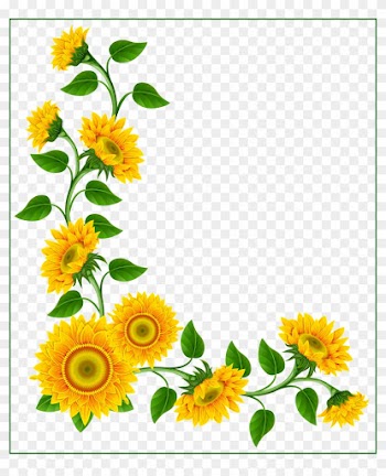 Sunflower Border Decoration Png Clipart Image - Sunflower Border Png