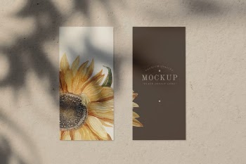 Sunflower design menu card mockup Free Psd
