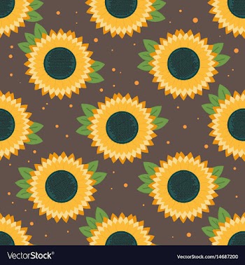 Sunflower seamless pattern vector image