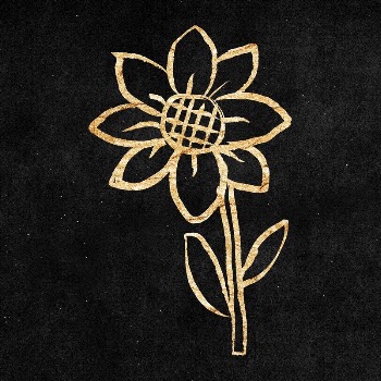 Sunflower sticker, gold aesthetic doodle | Free PSD Illustration - rawpixel