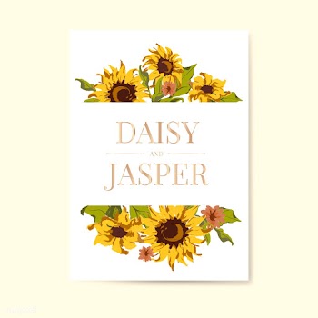 Sunflower wedding invitation card template | Free stock vector - 558739