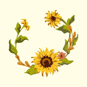 Sunflower wreath | Free stock vector - 558710