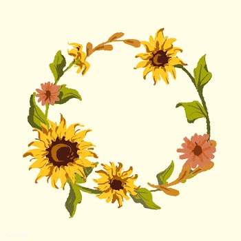Sunflower wreath | Free stock vector - 558711