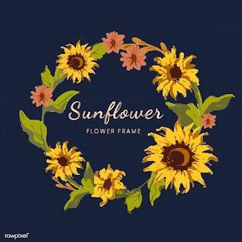 Sunflower wreath | Free stock vector - 558728