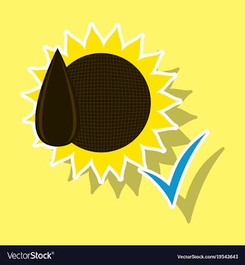 Sunflowers and seeds symbol isolated on background vector image