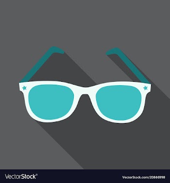 Sunglasses icon with long shadow flat design vector image