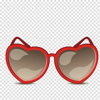 Sunglasses with red frames , Sunglasses Ray-Ban Wayfarer, Heart-shaped sunglasses transparent background PNG clipart