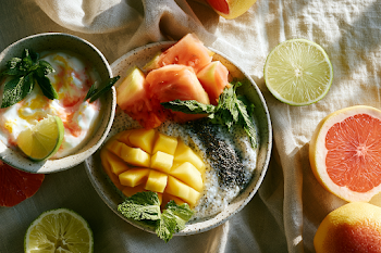 Sunlit Healthy Tropical Breakfast Scene