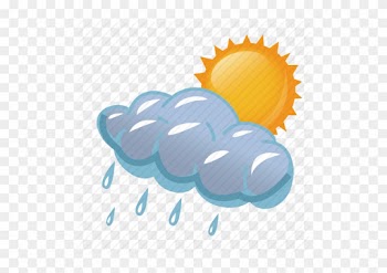 Sunny And Rainy Clipart - Cycling
