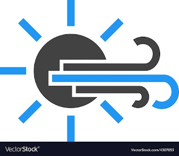 Sunny and Windy vector image