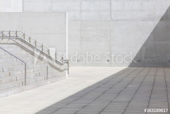 Sunny concrete courtyard
