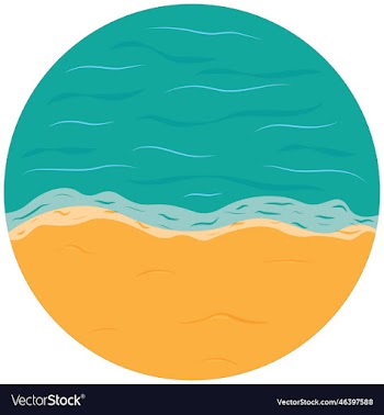 sunny day sea beach circle background