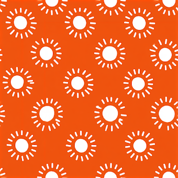 Sunny Pattern on Orange Background