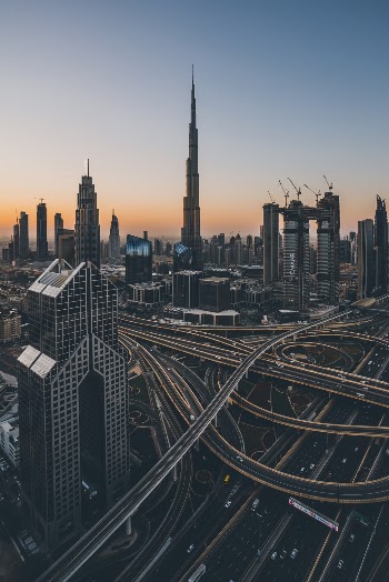 Sunrise in Dubai, UAE.