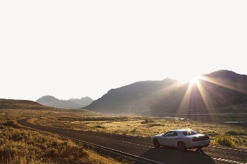 Sunrise road border, side mountains | Free PSD - rawpixel