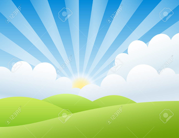 Sunrise Vector. Hills, Sky And Clouds Royalty Free Cliparts ...