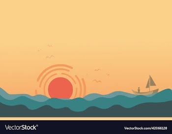 sunset and fisherman wallpaper minimalist hd