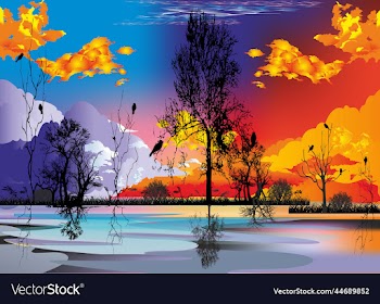 sunset and lake
